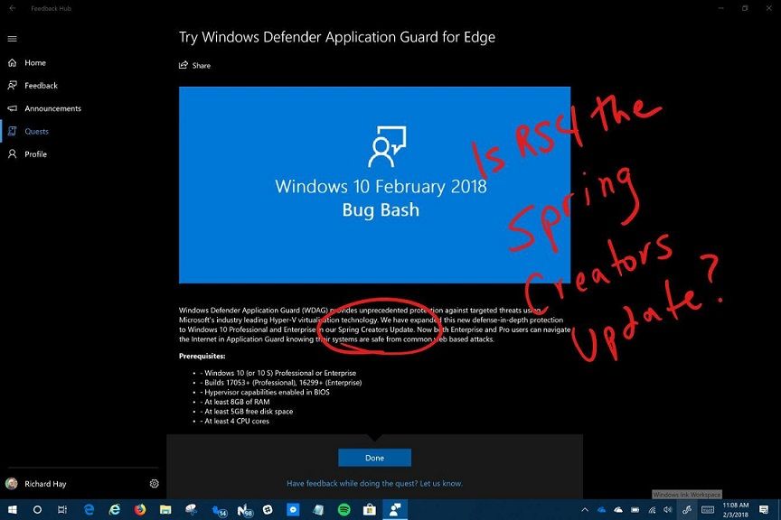 Windows 10 Spring Creators Update RS4
