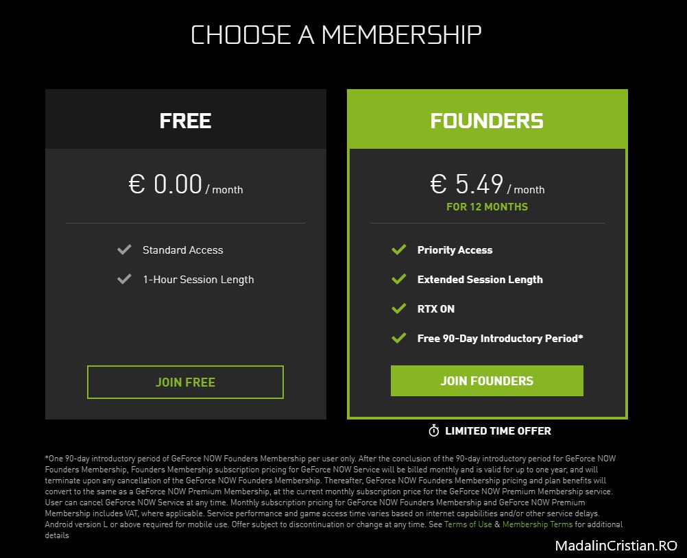 GeForce Now subscription