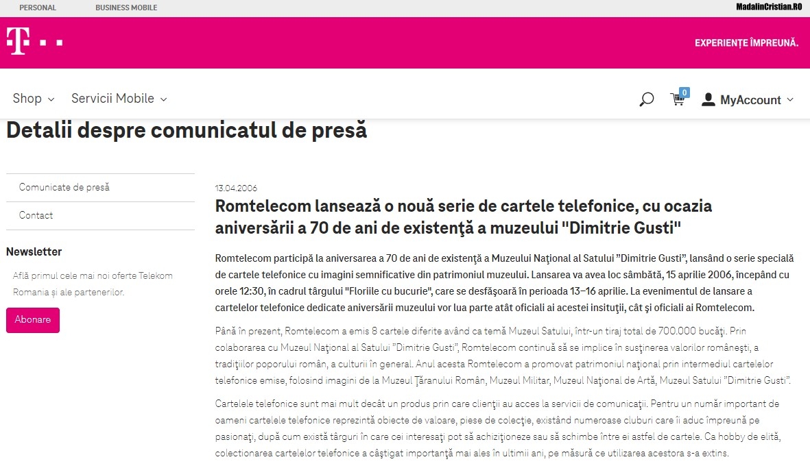 Comunicat Romtelecom 13.04.2006