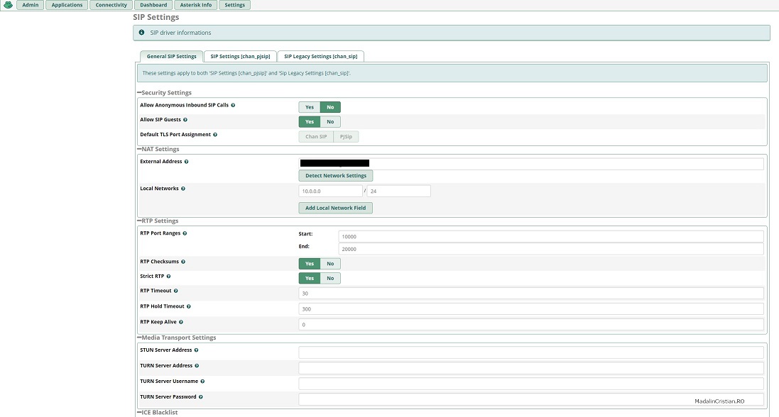 Raspberry FreePBX NAT settings