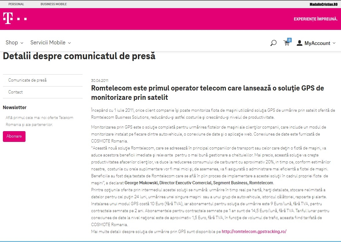 Comunicat Romtelecom 30.06.2011