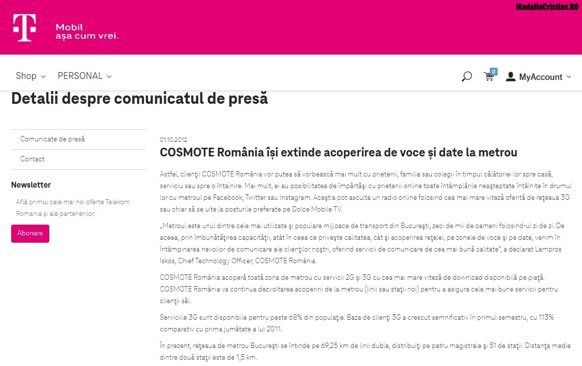 Comunicat COSMOTE 1.10.2012
