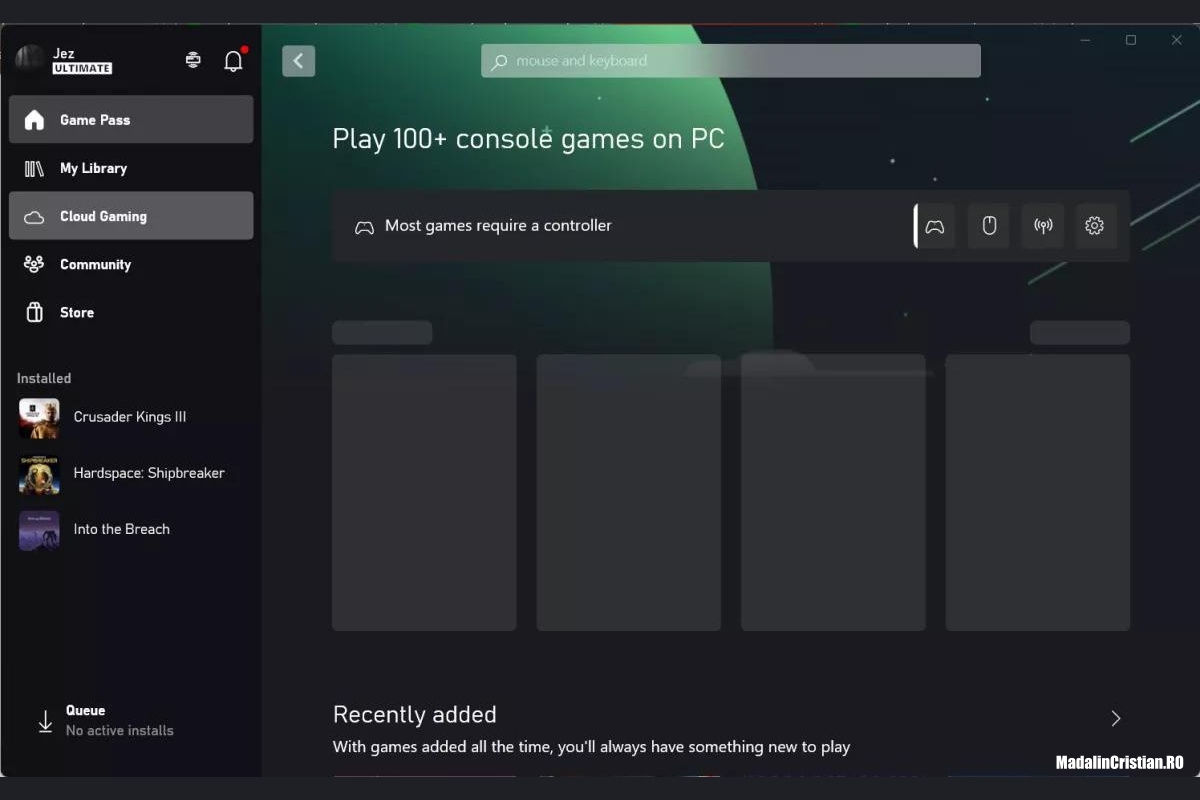 keyboard Xbox cloud gaming