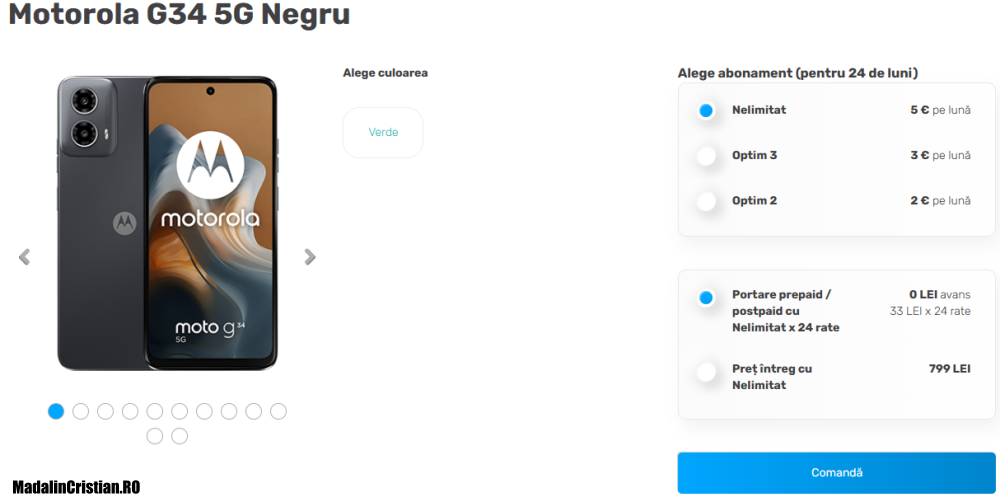 Motorola G34 5G intră în oferta VoLTE, VoWiFi și 5G a DIGI.Mobil