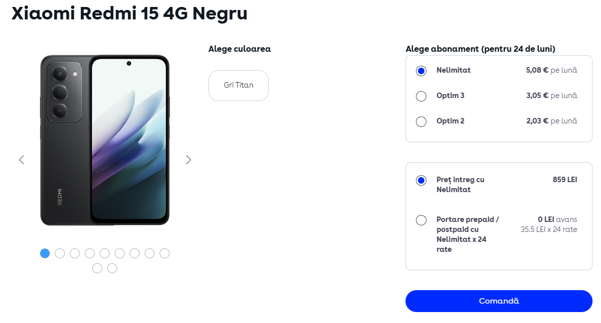 Xiaomi Redmi 15 în oferta VoLTE și VoWiFi a DIGI.Mobil