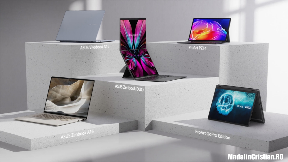 ASUS Zenbook DUO cu două ecrane și ProArt GoPro Edition, în ediție limitată, conduc gama ASUS AI PC prezentată la CES 2026