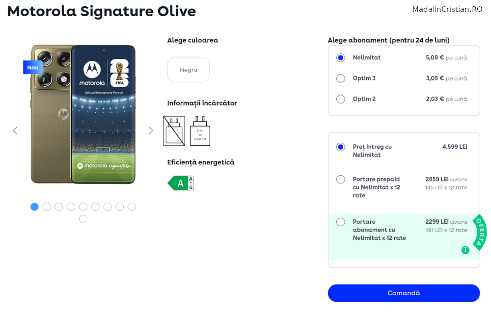 Motorola Signature în oferta VoLTE, VoWiFi și 5G a DIGI.Mobil