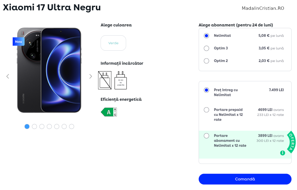 Seria Xiaomi 17 în oferta VoLTE, VoWiFi și 5G a DIGI.Mobil